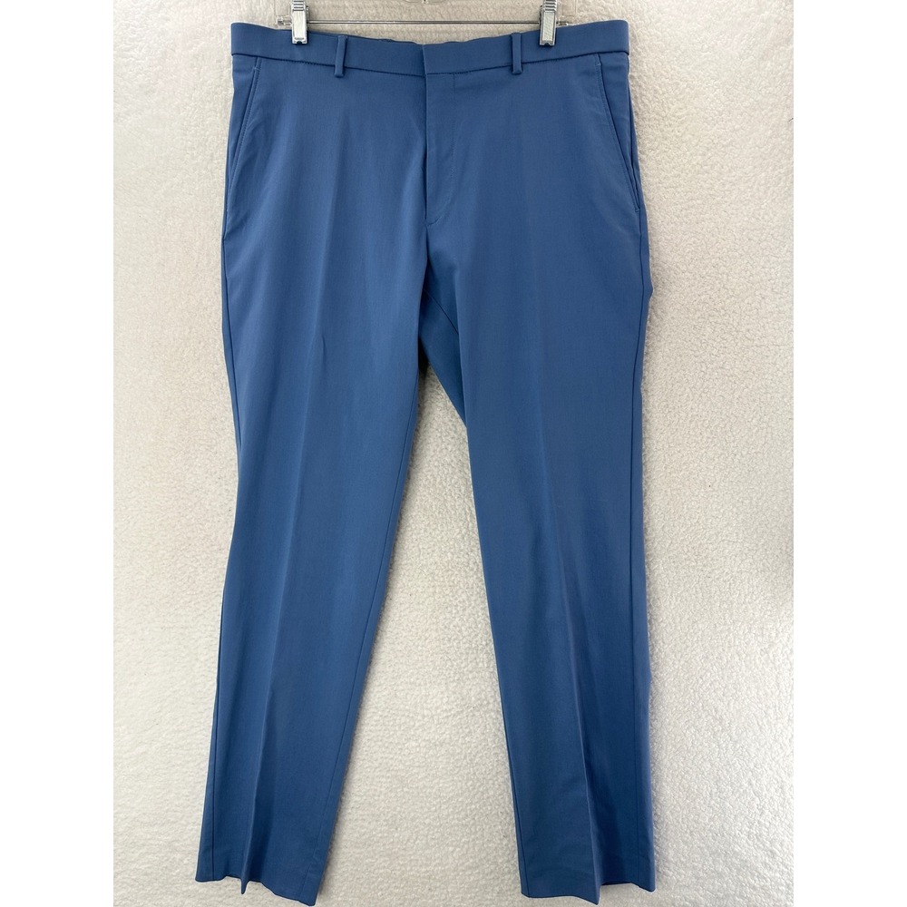 Tommy Hilfiger Mens Tate Blue Thflex Dress Pants 36W X 32L Flat Front - Picture 3 of 15